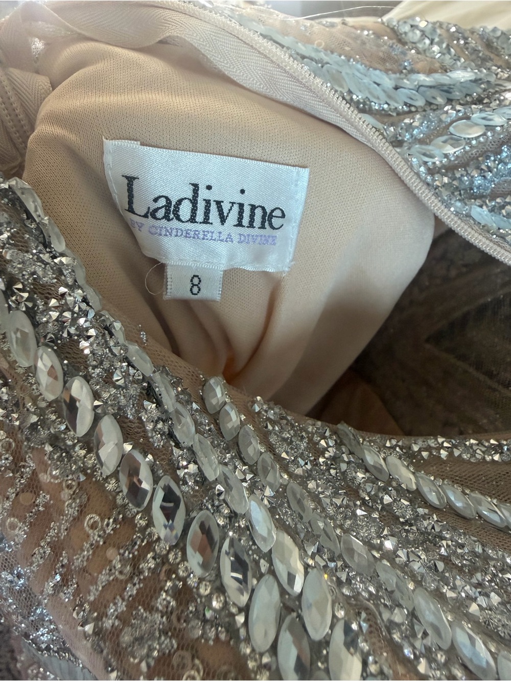Silver Beaded Embellished Wedding Dress - Women - Picture 5 of 6